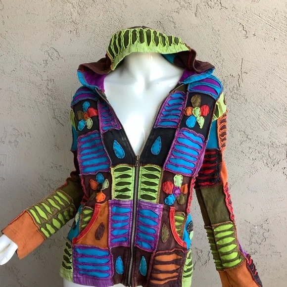 Colorful Patchwork Women's Jacket - Picture 1 of 10
